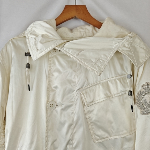 Rare Polo Ralph Lauren Ski Club Blue Label x Pearl White Button Zipper Small - Picture 10 of 16